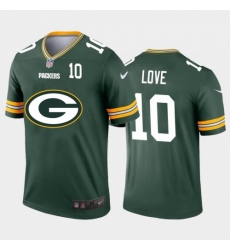 Men's Green Bay Packers #10 Jordan Love Green Nike Big Team Logo Player Vapor Limited NFL Jersey