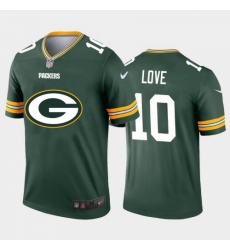 Men's Green Bay Packers #10 Jordan Love Green Nike Big Team Logo Vapor Limited NFL Jersey
