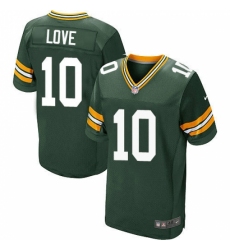 Men's Green Bay Packers #10 Jordan Love Green Team Color Stitched NFL Vapor Untouchable Elite Jersey