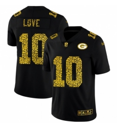 Men's Green Bay Packers #10 Jordan Love Nike Leopard Print Fashion Vapor Limited NFL Jersey Black