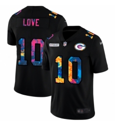 Men's Green Bay Packers #10 Jordan Love Nike Multi-Color Black 2020 NFL Crucial Catch Vapor Untouchable Limited Jersey
