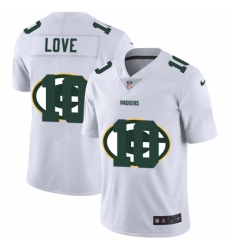 Men's Green Bay Packers #10 Jordan Love White Nike Team Logo Dual Overlap Limited NFL Jersey