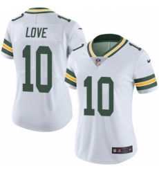 Women's Green Bay Packers #10 Jordan Love White Stitched NFL Vapor Untouchable Limited Jersey