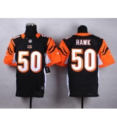 Nike Bengals #50 A.J. Hawk Black Team Color Men's Stitched NFL Elite Jersey