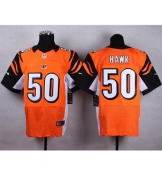 Nike Bengals #50 A.J. Hawk Orange Alternate Men's Stitched NFL Elite Jersey
