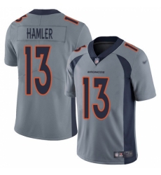 Men's Denver Broncos #13 KJ Hamler Gray Stitched Limited Inverted Legend Jersey