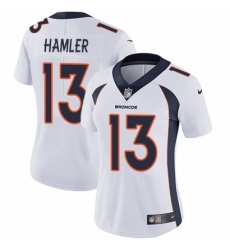 Women's Denver Broncos #13 KJ Hamler White Stitched Vapor Untouchable Limited Jersey