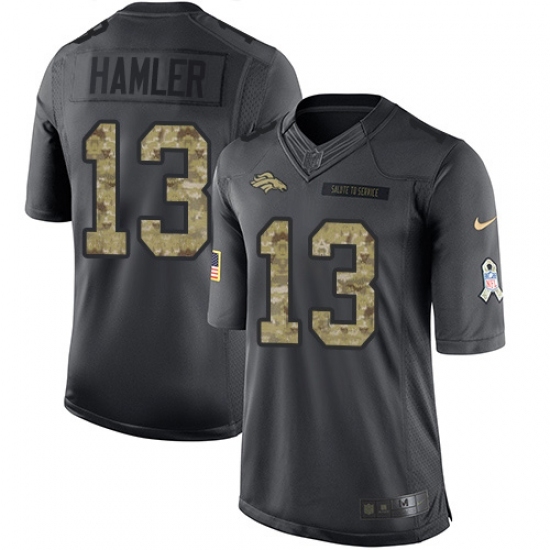 Youth Denver Broncos #13 KJ Hamler Black Stitched Limited 2016 Salute to Service Jersey Youth Denver Broncos #13 KJ Hamler Black Stitched Limited 2016 Salute to Service Jersey