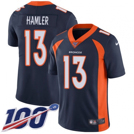 Youth Denver Broncos #13 KJ Hamler Navy Blue Alternate Stitched 100th Season Vapor Untouchable Limited Jersey Youth Denver Broncos #13 KJ Hamler Navy Blue Alternate Stitched 100th Season Vapor Untouchable Limited Jersey