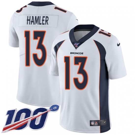 Youth Denver Broncos #13 KJ Hamler White Stitched 100th Season Vapor Untouchable Limited Jersey Youth Denver Broncos #13 KJ Hamler White Stitched 100th Season Vapor Untouchable Limited Jersey