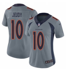 Women's Denver Broncos #10 Jerry Jeudy Gray Stitched Limited Inverted Legend Jersey