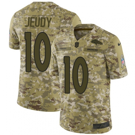 Youth Denver Broncos #10 Jerry Jeudy Camo Stitched Limited 2018 Salute To Service Jersey Youth Denver Broncos #10 Jerry Jeudy Camo Stitched Limited 2018 Salute To Service Jersey