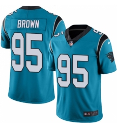 Men's Carolina Panthers #95 Derrick Brown Blue Stitched NFL Limited Rush Jersey