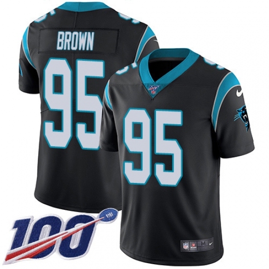 Youth Carolina Panthers #95 Derrick Brown Black Team Color Stitched NFL 100th Season Vapor Untouchable Limited Jersey Youth Carolina Panthers #95 Derrick Brown Black Team Color Stitched NFL 100th Season Vapor Untouchable Limited Jersey