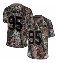 Youth Carolina Panthers #95 Derrick Brown Camo Stitched NFL Limited Rush Realtree Jersey