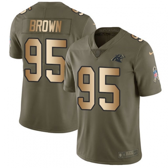 Youth Carolina Panthers #95 Derrick Brown Olive Gold Stitched NFL Limited 2017 Salute To Service Jersey Youth Carolina Panthers #95 Derrick Brown Olive Gold Stitched NFL Limited 2017 Salute To Service Jersey