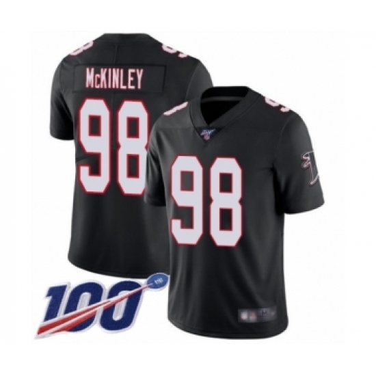 Men's Atlanta Falcons #98 Takkarist McKinley Black Alternate Vapor Untouchable Limited Player 100th Season Football Jersey Men's Atlanta Falcons #98 Takkarist McKinley Black Alternate Vapor Untouchable Limited Player 100th Season Football Jersey