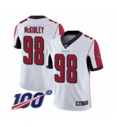 Men's Atlanta Falcons #98 Takkarist McKinley White Vapor Untouchable Limited Player 100th Season Football Jersey