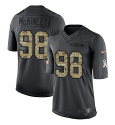 Men's Nike Atlanta Falcons #98 Takkarist McKinley Limited Black 2016 Salute to Service NFL Jersey