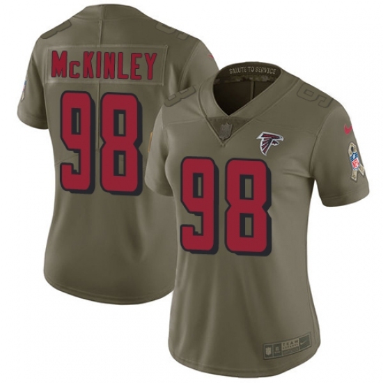 Women's Nike Atlanta Falcons #98 Takkarist McKinley Limited Olive 2017 Salute to Service NFL Jersey Women's Nike Atlanta Falcons #98 Takkarist McKinley Limited Olive 2017 Salute to Service NFL Jersey