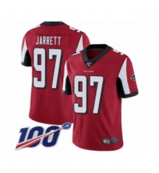 Men's Atlanta Falcons #97 Grady Jarrett Red Team Color Vapor Untouchable Limited Player 100th Season Football Jersey