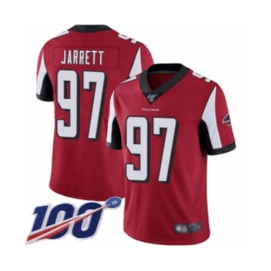 Men's Atlanta Falcons #97 Grady Jarrett Red Team Color Vapor Untouchable Limited Player 100th Season Football Jersey Men's Atlanta Falcons #97 Grady Jarrett Red Team Color Vapor Untouchable Limited Player 100th Season Football Jersey