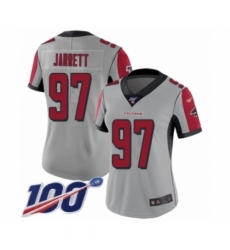 Women's Atlanta Falcons #97 Grady Jarrett Limited Silver Inverted Legend 100th Season Football Jersey