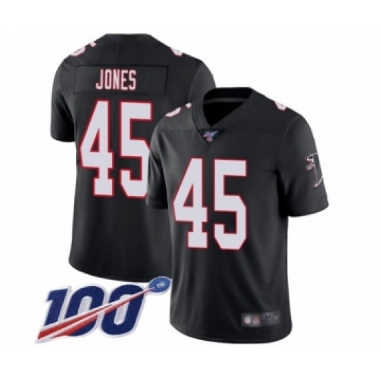 Men's Atlanta Falcons #45 Deion Jones Black Alternate Vapor Untouchable Limited Player 100th Season Football Jersey Men's Atlanta Falcons #45 Deion Jones Black Alternate Vapor Untouchable Limited Player 100th Season Football Jersey