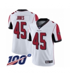 Men's Atlanta Falcons #45 Deion Jones White Vapor Untouchable Limited Player 100th Season Football Jersey