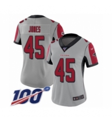 Women's Atlanta Falcons #45 Deion Jones Limited Silver Inverted Legend 100th Season Football Jersey Women's Atlanta Falcons #45 Deion Jones Limited Silver Inverted Legend 100th Season Football Jersey
