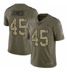 Youth Nike Atlanta Falcons #45 Deion Jones Limited Olive/Camo 2017 Salute to Service NFL Jersey