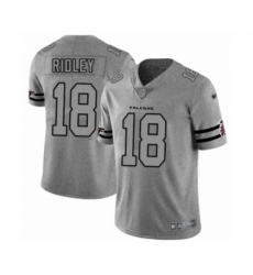 Men's Atlanta Falcons #18 Calvin Ridley Limited Gray Team Logo Gridiron Football Jersey