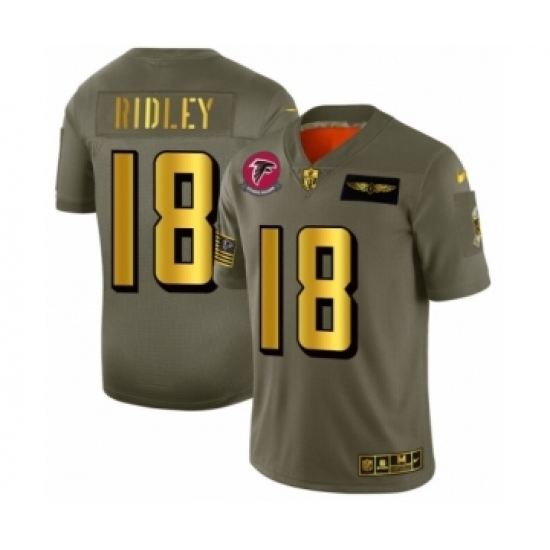 Men's Atlanta Falcons #18 Calvin Ridley Limited Olive Gold 2019 Salute to Service Football Jersey Men's Atlanta Falcons #18 Calvin Ridley Limited Olive Gold 2019 Salute to Service Football Jersey