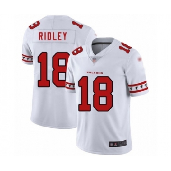 Men's Atlanta Falcons #18 Calvin Ridley White Team Logo Fashion Limited Player 100th Season Football Jersey Men's Atlanta Falcons #18 Calvin Ridley White Team Logo Fashion Limited Player 100th Season Football Jersey