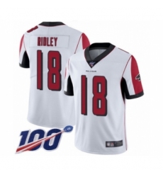 Men's Atlanta Falcons #18 Calvin Ridley White Vapor Untouchable Limited Player 100th Season Football Jersey Men's Atlanta Falcons #18 Calvin Ridley White Vapor Untouchable Limited Player 100th Season Football Jersey