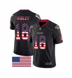 Men's Nike Atlanta Falcons #18 Calvin Ridley Limited Black Rush USA Flag NFL Jersey
