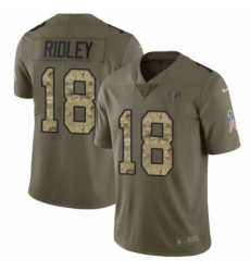 Men's Nike Atlanta Falcons #18 Calvin Ridley Limited Olive Camo 2017 Salute to Service NFL Jersey