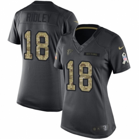 Women's Nike Atlanta Falcons #18 Calvin Ridley Limited Black 2016 Salute to Service NFL Jersey Women's Nike Atlanta Falcons #18 Calvin Ridley Limited Black 2016 Salute to Service NFL Jersey