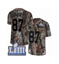 Men's Nike New England Patriots #87 Rob Gronkowski Camo Rush Realtree Limited Super Bowl LIII Bound NFL Jersey