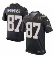 Men's Nike New England Patriots #87 Rob Gronkowski Elite Black Team Irvin 2016 Pro Bowl NFL Jersey
