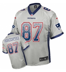 Men's Nike New England Patriots #87 Rob Gronkowski Elite Grey Drift Fashion NFL Jersey