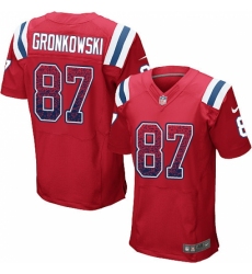 Men's Nike New England Patriots #87 Rob Gronkowski Elite Red Alternate Drift Fashion NFL Jersey