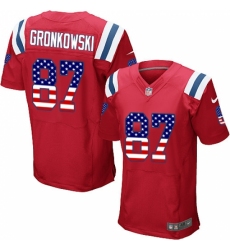 Men's Nike New England Patriots #87 Rob Gronkowski Elite Red Alternate USA Flag Fashion NFL Jersey Men's Nike New England Patriots #87 Rob Gronkowski Elite Red Alternate USA Flag Fashion NFL Jersey