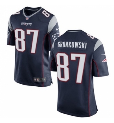 Men's Nike New England Patriots #87 Rob Gronkowski Game Navy Blue Team Color NFL Jersey