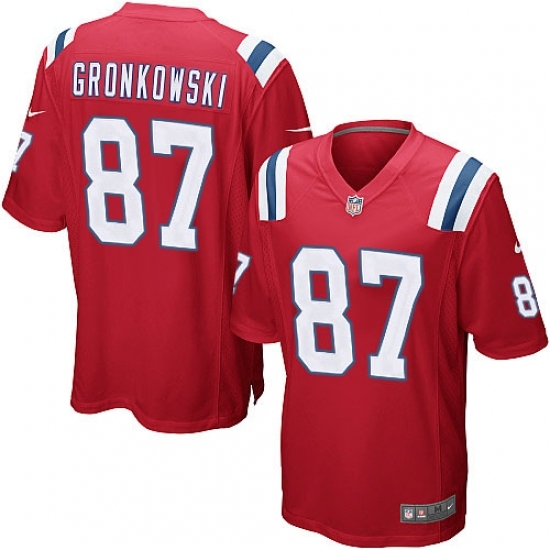 Men's Nike New England Patriots #87 Rob Gronkowski Game Red Alternate NFL Jersey Men's Nike New England Patriots #87 Rob Gronkowski Game Red Alternate NFL Jersey