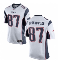 Men's Nike New England Patriots #87 Rob Gronkowski Game White NFL Jersey