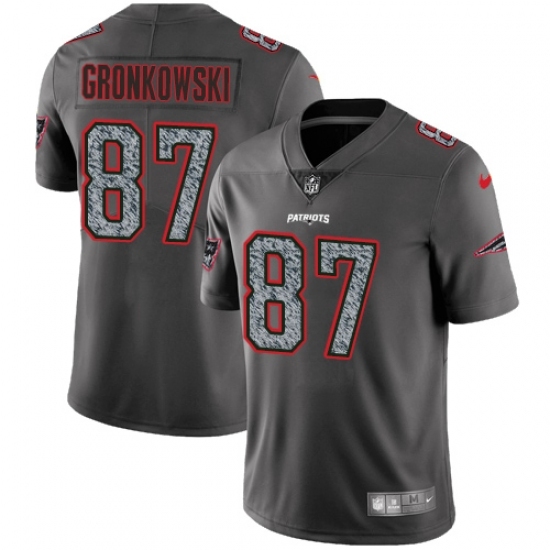 Men's Nike New England Patriots #87 Rob Gronkowski Gray Static Vapor Untouchable Limited NFL Jersey Men's Nike New England Patriots #87 Rob Gronkowski Gray Static Vapor Untouchable Limited NFL Jersey