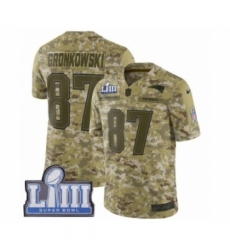 Men's Nike New England Patriots #87 Rob Gronkowski Limited Camo 2018 Salute to Service Super Bowl LIII Bound NFL Jersey