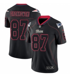 Men's Nike New England Patriots #87 Rob Gronkowski Limited Lights Out Black Rush NFL Jersey