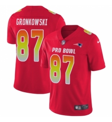 Men's Nike New England Patriots #87 Rob Gronkowski Limited Red 2018 Pro Bowl NFL Jersey